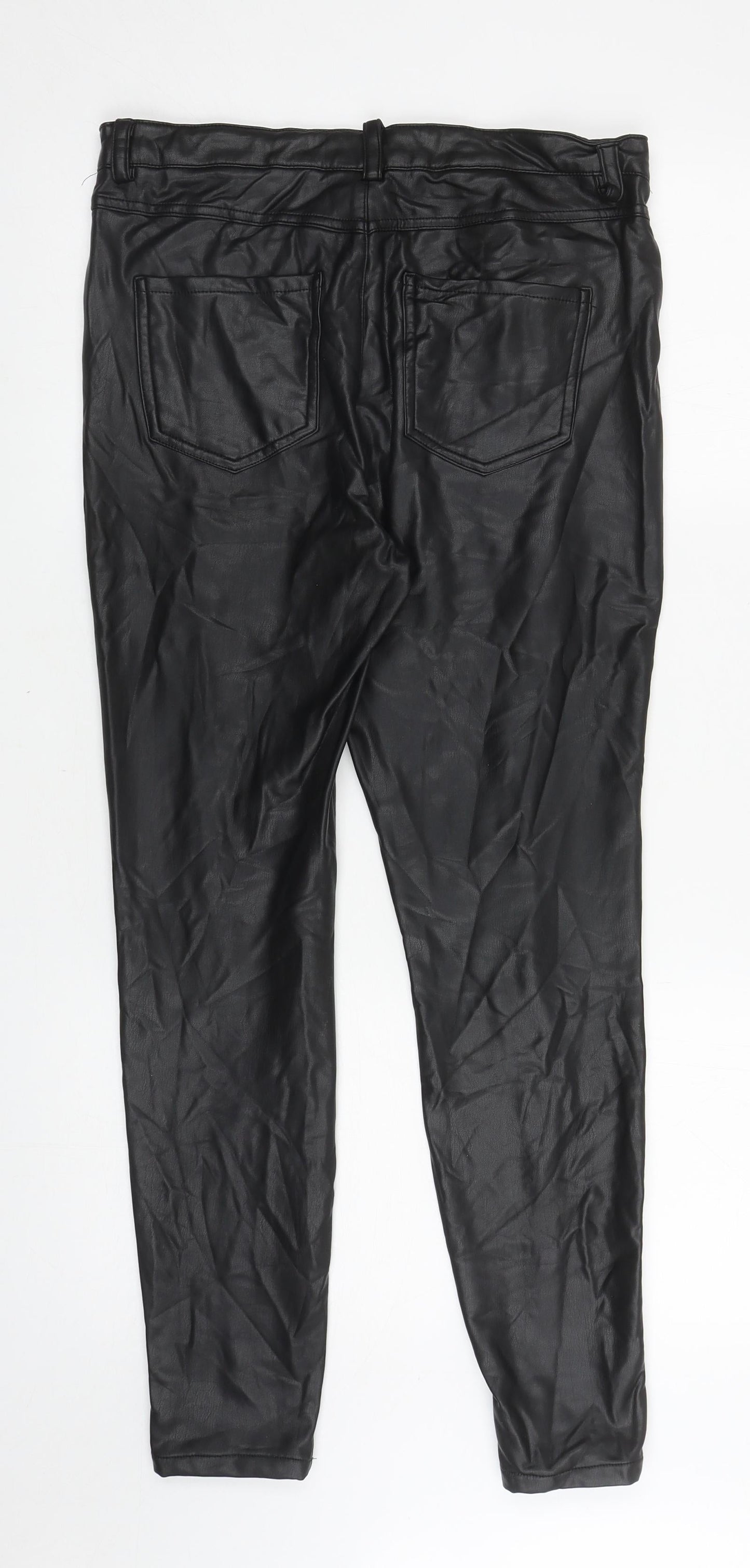 Womens UK Size 12 Papaya Regular Fit Skinny Black Jeans