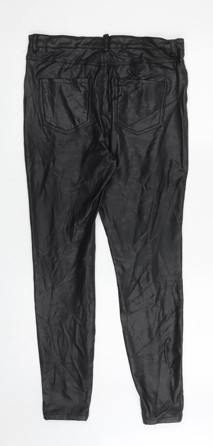 Womens UK Size 12 Papaya Regular Fit Skinny Black Jeans