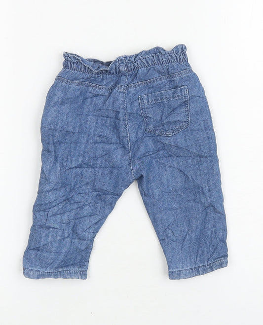 Marks and Spencer Blue Cotton Capri Jeans Size 6-9 Months Pullover
