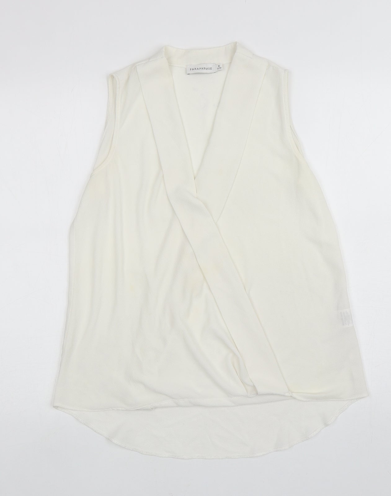 Paraphrase Womens Ivory Polyester Wrap Tank Size 12 V-Neck