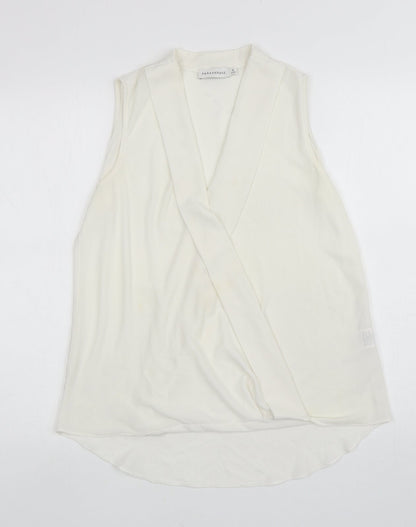 Paraphrase Womens Ivory Polyester Wrap Tank Size 12 V-Neck