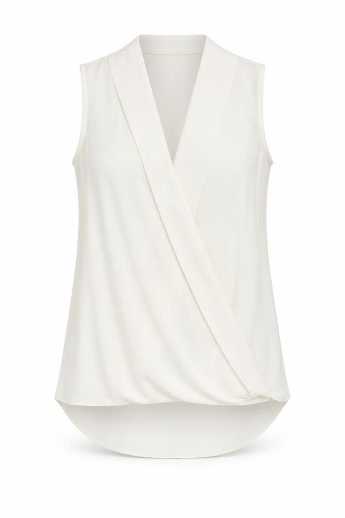 Womens UK Size 12 Paraphrase Ivory Wrap Tank