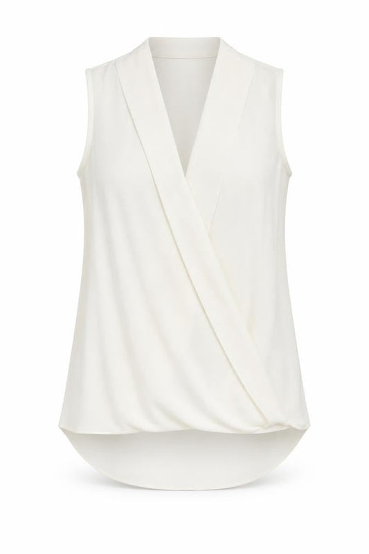 Womens UK Size 12 Paraphrase Ivory Wrap Tank