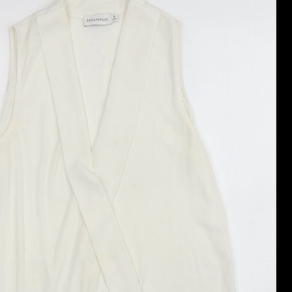 Paraphrase Womens Ivory Polyester Wrap Tank Size 12 V-Neck