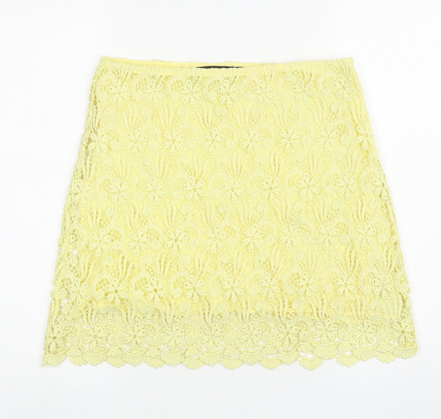 Womens UK Size S Zara A-Line Lace Skirt
