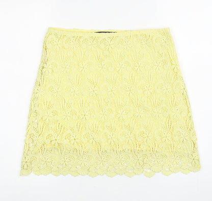 Womens UK Size S Zara A-Line Lace Skirt
