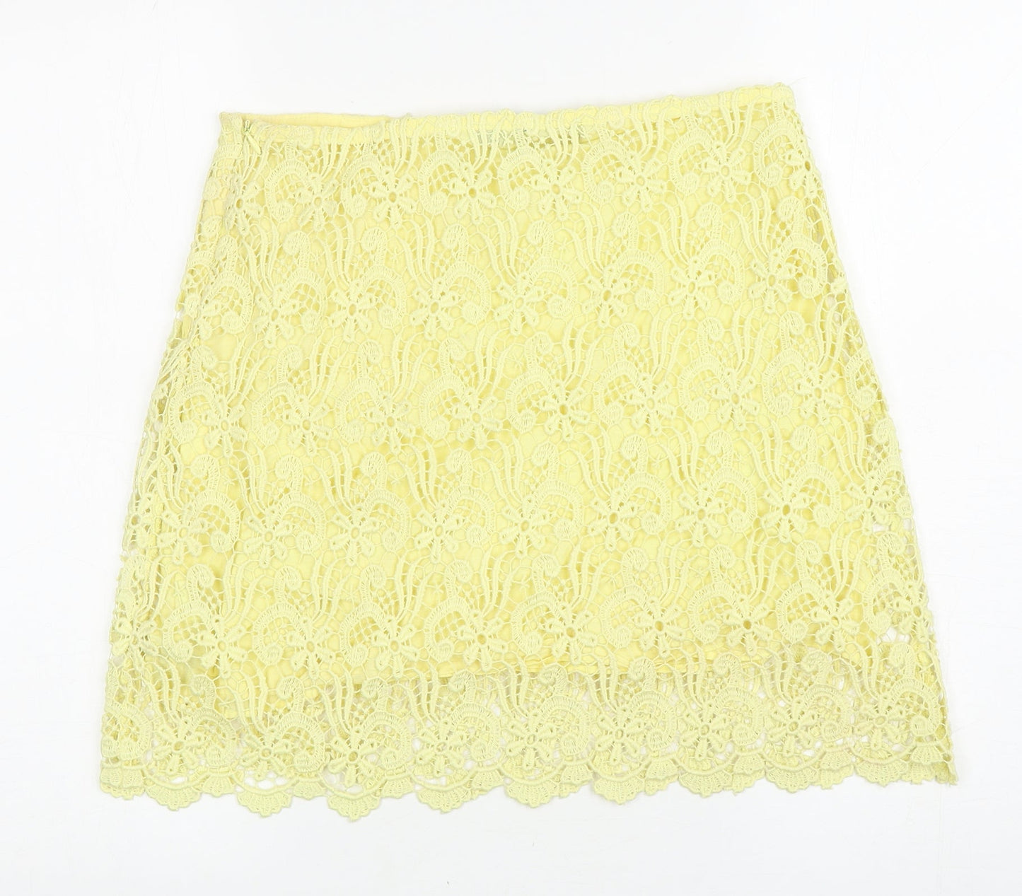 Womens UK Size S Zara A-Line Lace Skirt