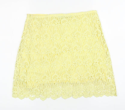 Womens UK Size S Zara A-Line Lace Skirt