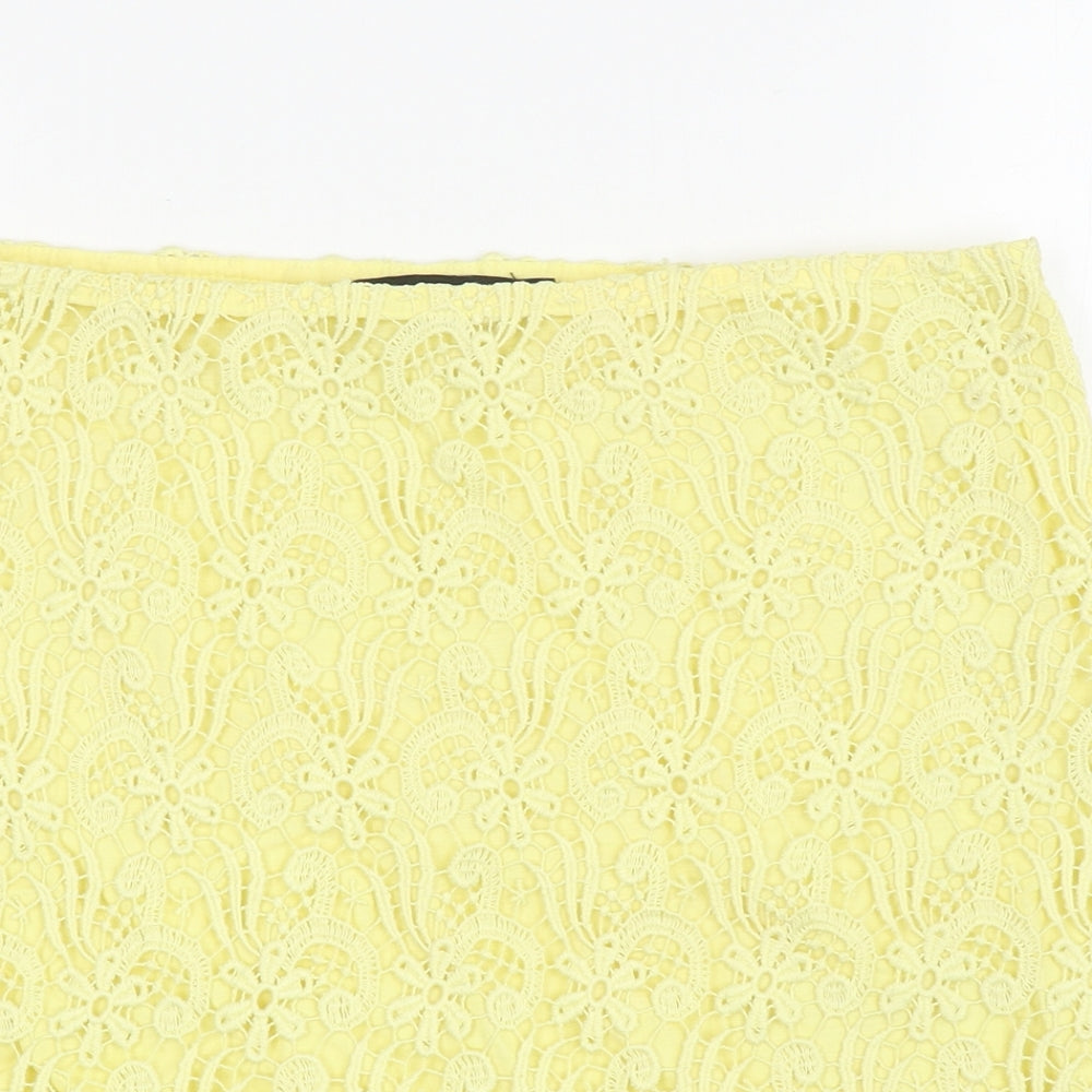 Womens UK Size S Zara A-Line Lace Skirt