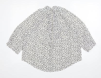 Womens UK Size 16 M&Co White Basic Blouse