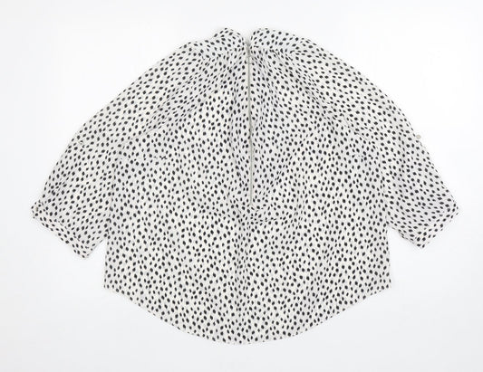 Womens UK Size 16 M&Co White Basic Blouse