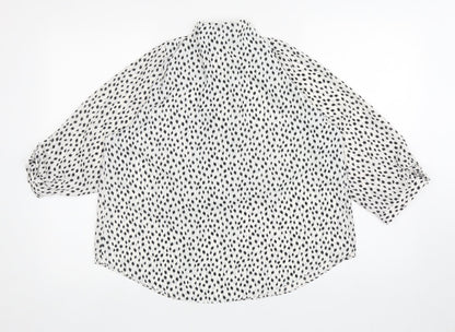 Womens UK Size 16 M&Co White Basic Blouse
