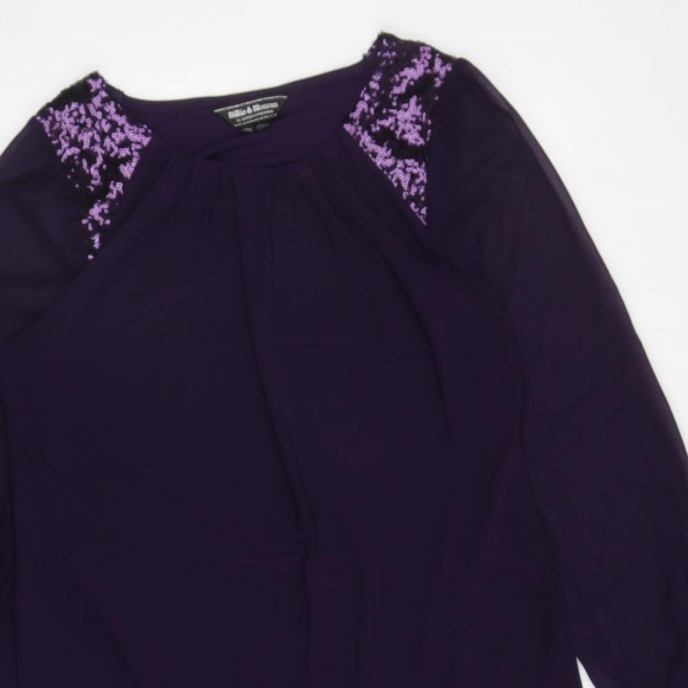 Dorothy Perkins Womens Purple Polyester Sheath Size 12 Boat Neck Pullover