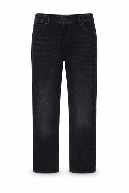 Marks and Spencer Womens Black Cotton Straight Jeans Size 40 in L29 in Regular Zip