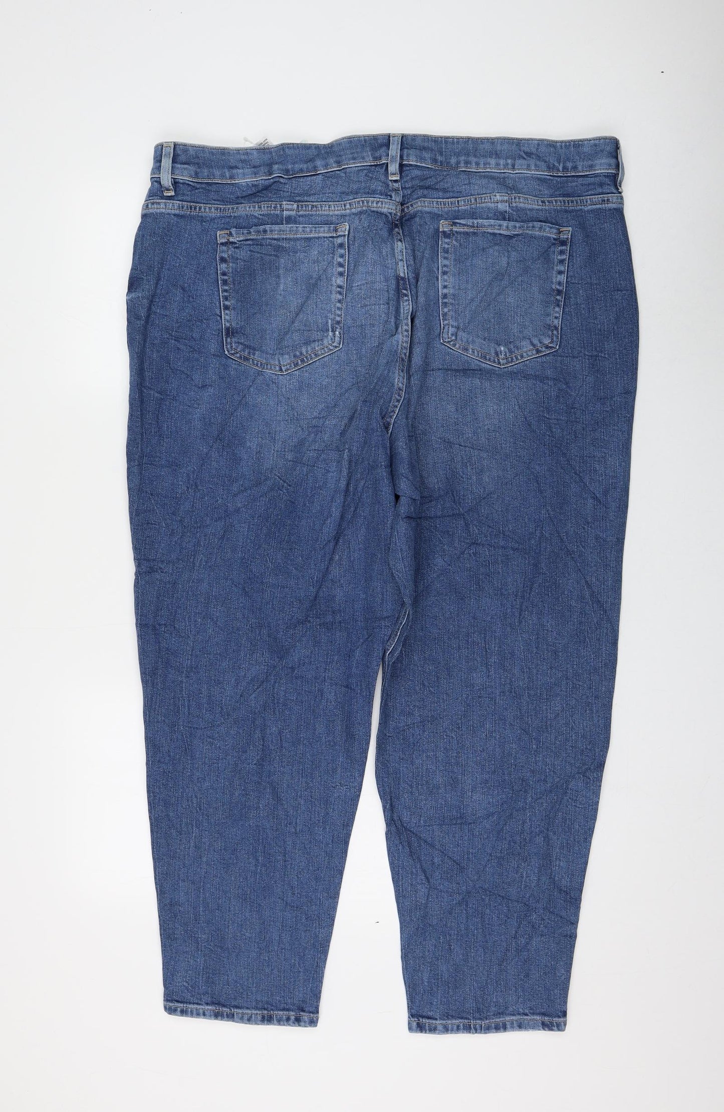 Womens UK Size 22 Marks and Spencer Regular Fit Mom Blue Jeans