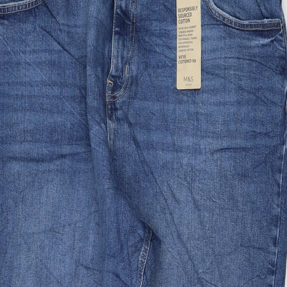 Womens UK Size 22 Marks and Spencer Regular Fit Mom Blue Jeans