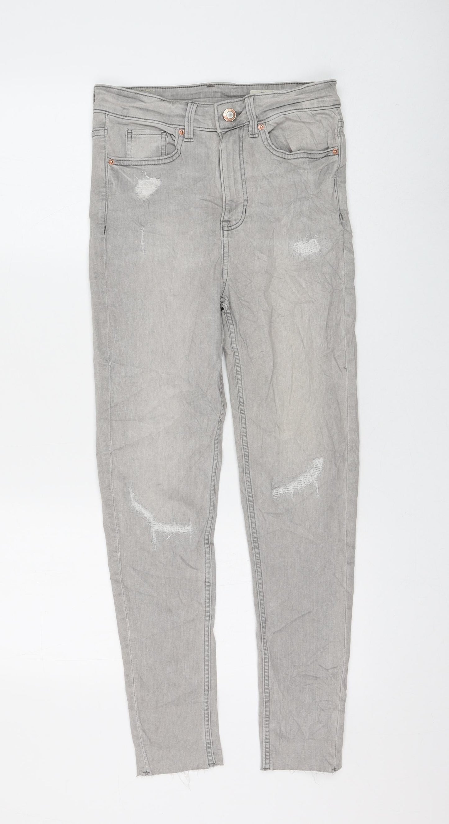 Womens UK Size 8 Marks and Spencer Regular Fit Skinny Grey Jeans
