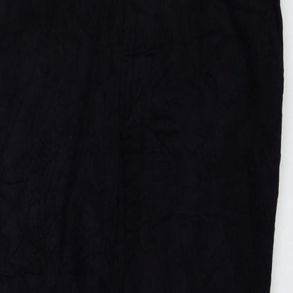 Marks and Spencer Womens Blue Cotton Trousers Size 42 in L31 in Regular Zip