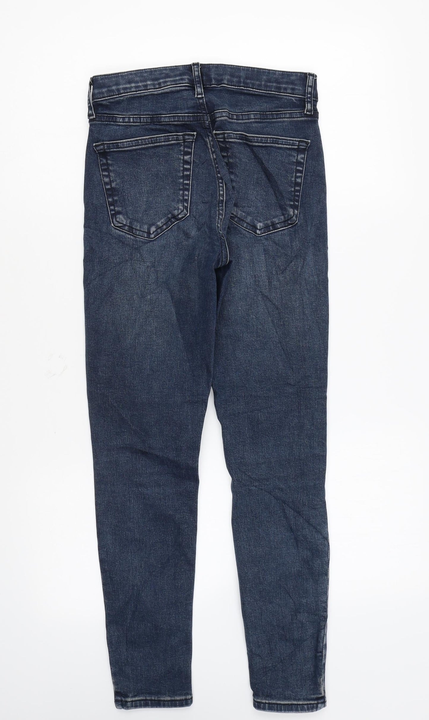 Topshop Womens Blue Cotton Skinny Jeans Size 25 in L30 in Regular Zip