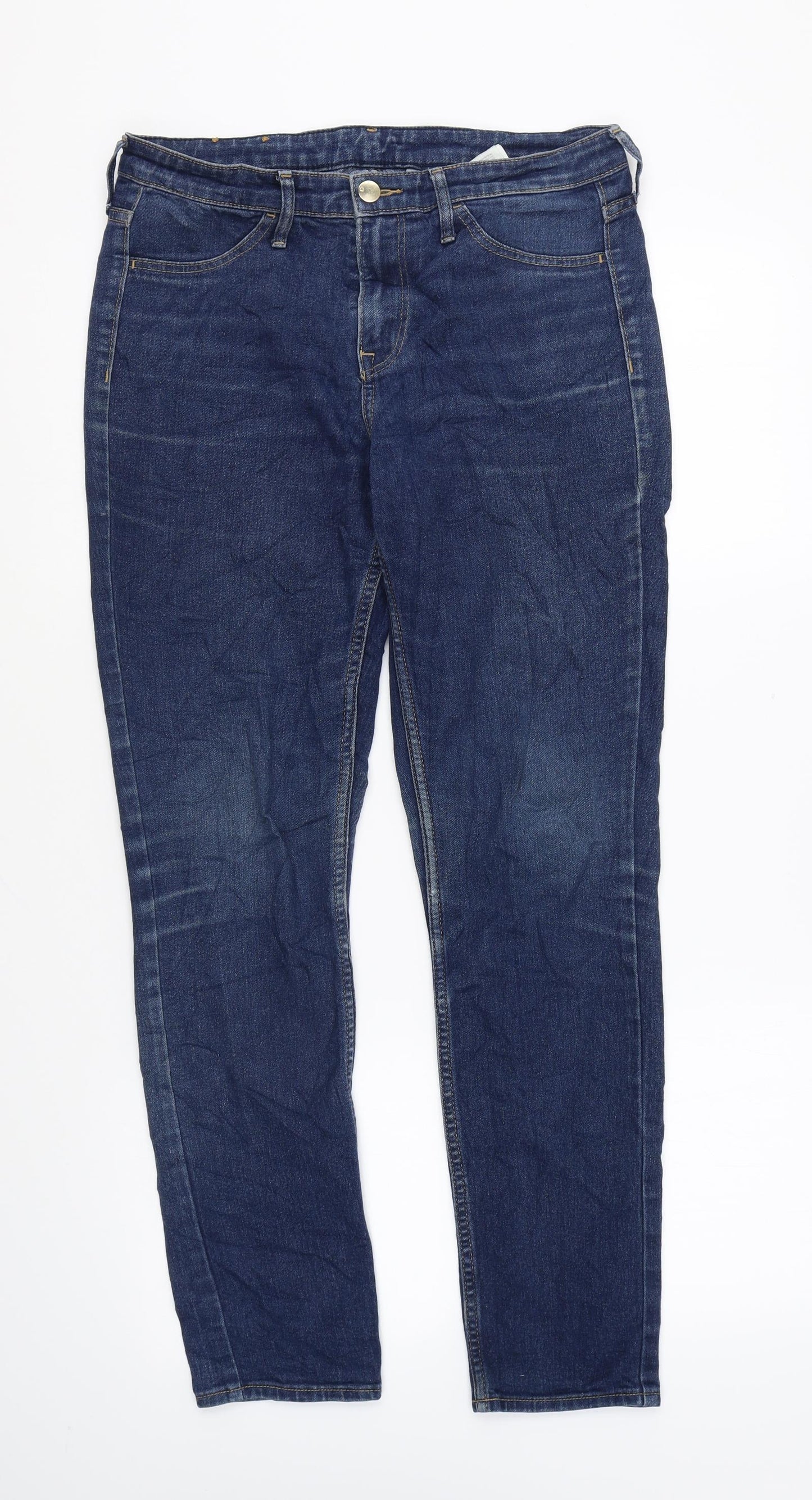 Womens UK Size 27 in H&M Regular Fit Skinny Blue Jeans