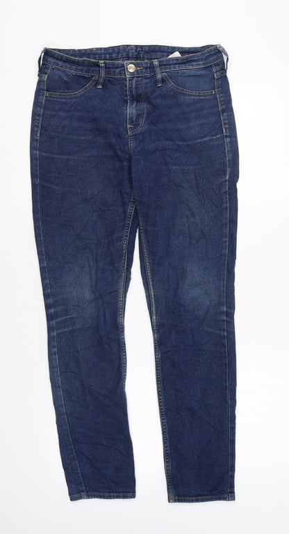 Womens UK Size 27 in H&M Regular Fit Skinny Blue Jeans