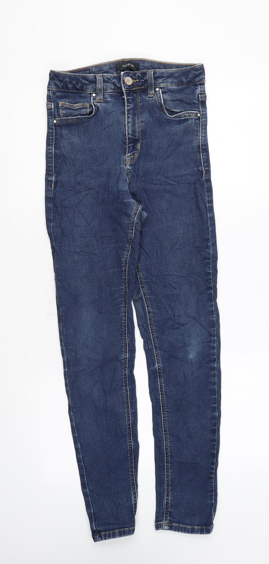 Autograph Womens Blue Cotton Skinny Jeans Size 10 L23 in Regular Zip