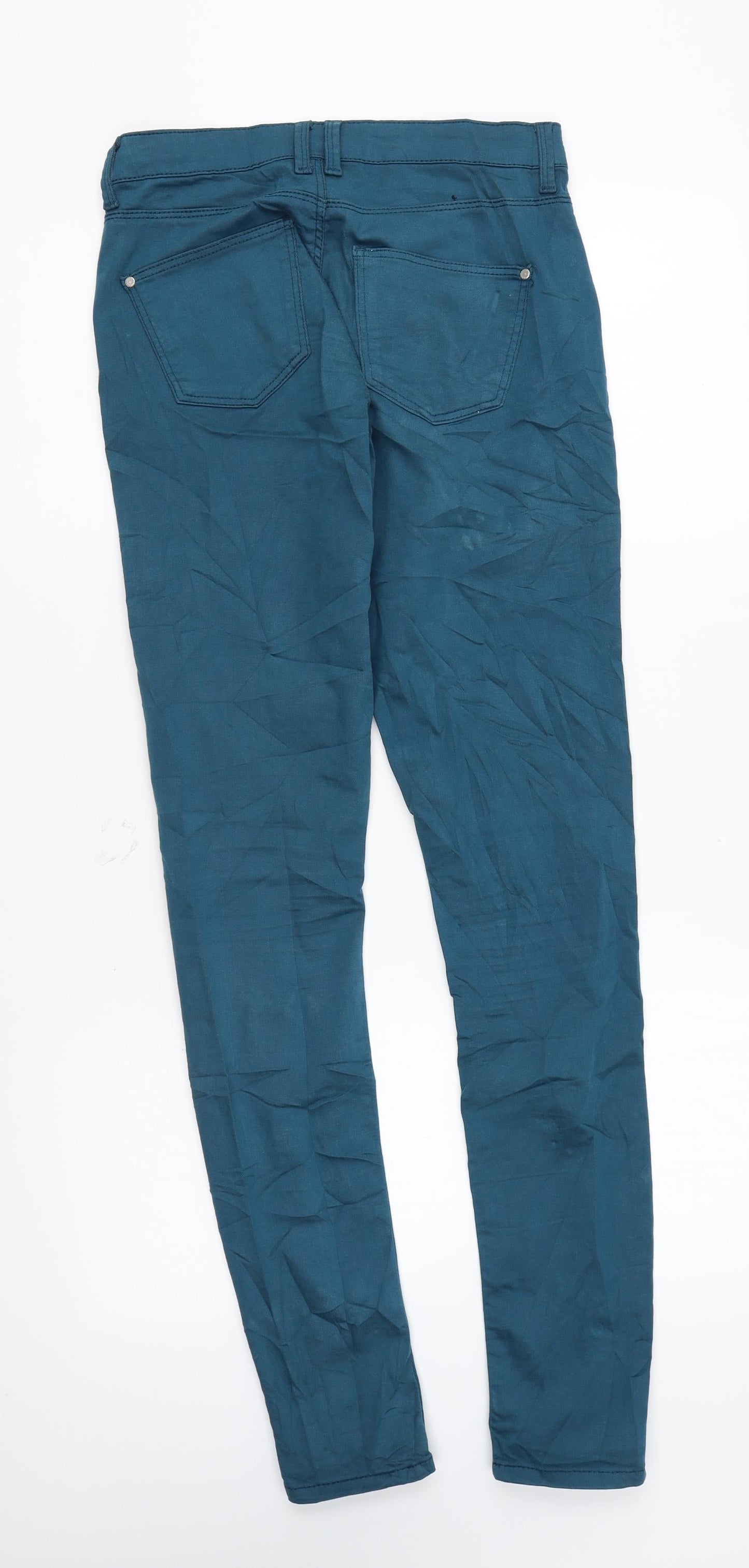 Topshop Womens Blue Cotton Skinny Jeans Size 26 in L32 in Regular Button