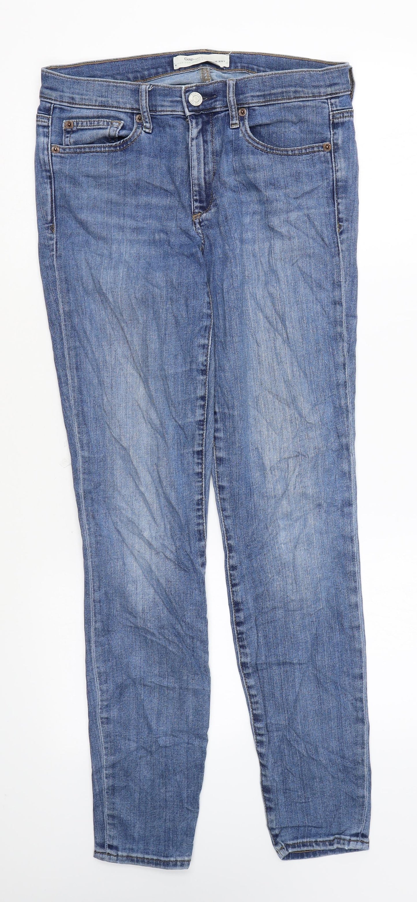 Gap Womens Blue Cotton Skinny Jeans Size 28 in L29 in Regular Zip