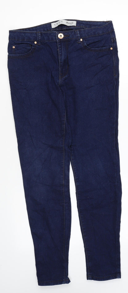 Denim & Co. Womens Blue Cotton Skinny Jeans Size 10 L26 in Regular Zip