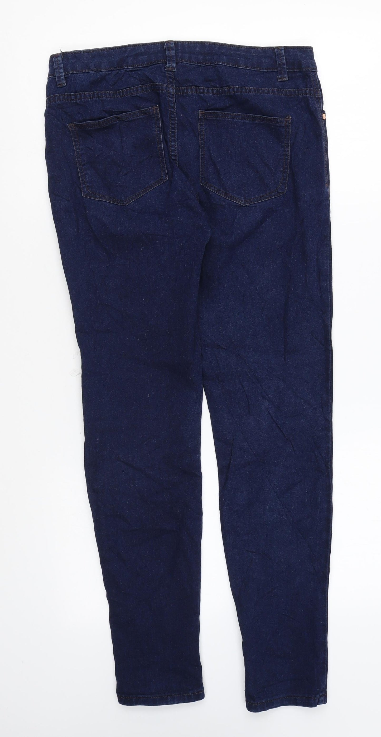 Denim & Co. Womens Blue Cotton Skinny Jeans Size 10 L26 in Regular Zip