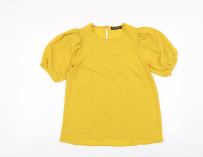 Womens UK Size 6 Selected Yellow Basic Blouse