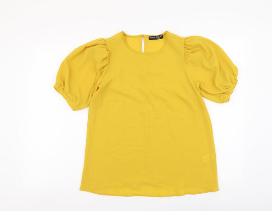 Womens UK Size 6 Selected Yellow Basic Blouse