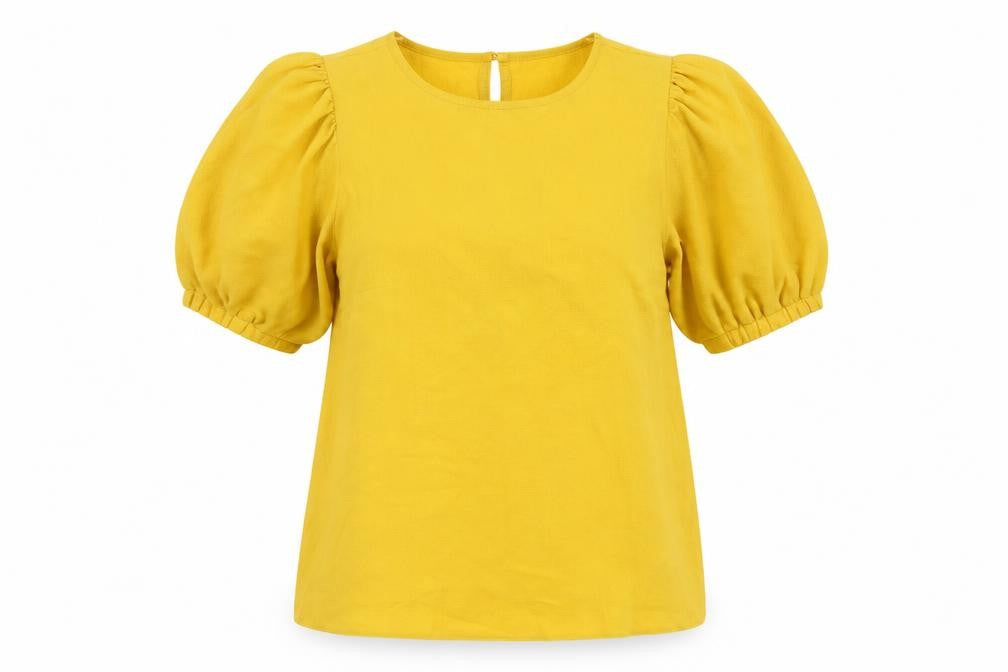 Womens UK Size 6 Selected Yellow Basic Blouse