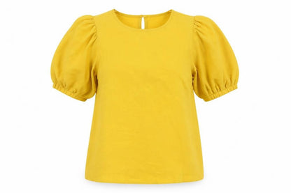 Womens UK Size 6 Selected Yellow Basic Blouse