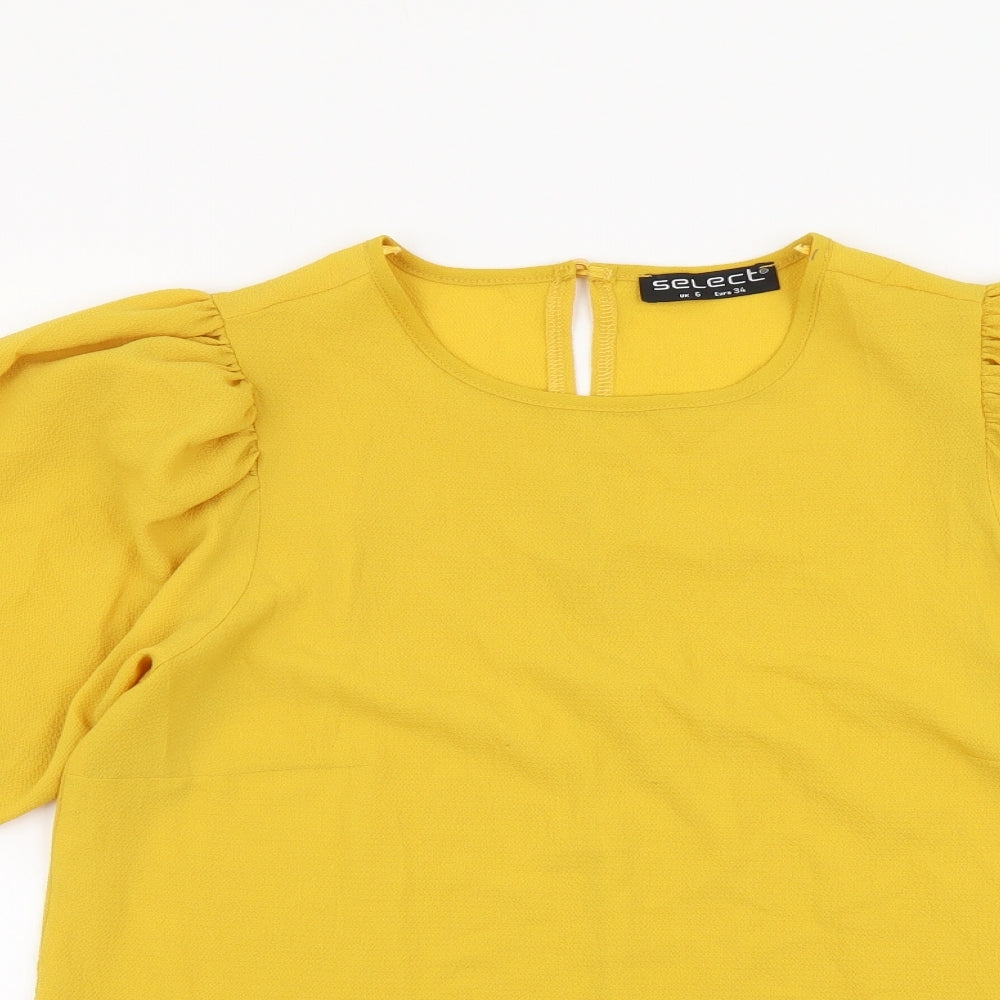 Womens UK Size 6 Selected Yellow Basic Blouse