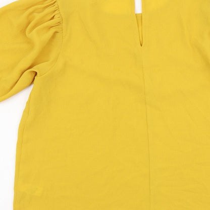Womens UK Size 6 Selected Yellow Basic Blouse