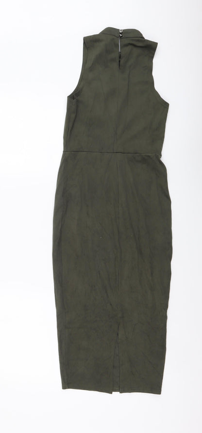 Atmosphere Womens Green Polyester Bodycon Size 8 Mock Neck Pullover