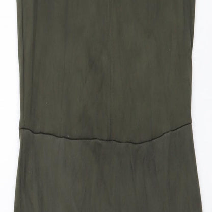 Atmosphere Womens Green Polyester Bodycon Size 8 Mock Neck Pullover