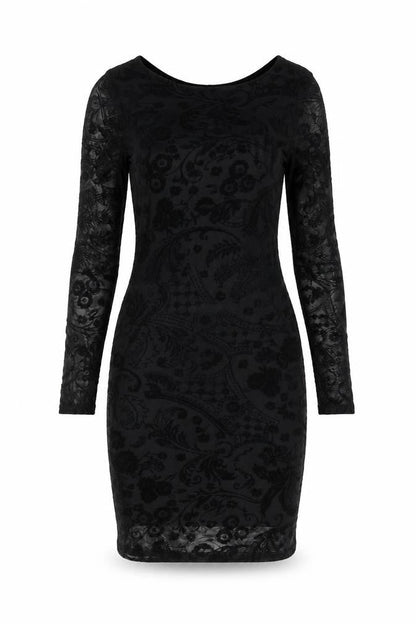 Boohoo Womens Black Polyester Bodycon Size 8 Round Neck Pullover