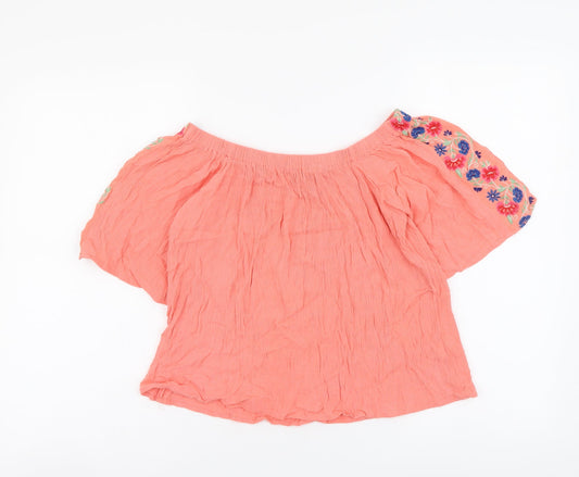 Womens UK Size 10 Atmosphere Orange Basic Blouse