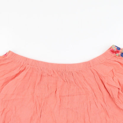 Womens UK Size 10 Atmosphere Orange Basic Blouse