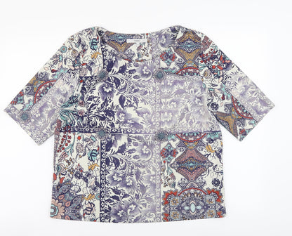 Womens UK Size 12 NEXT Multicoloured Basic Blouse