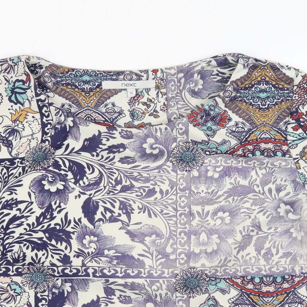 Womens UK Size 12 NEXT Multicoloured Basic Blouse