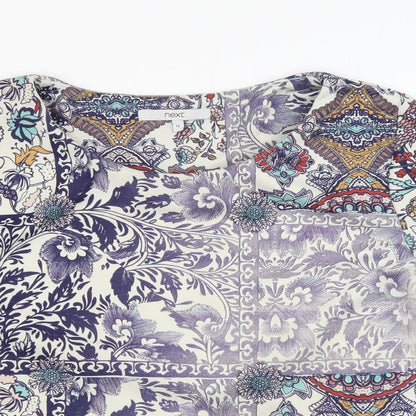 Womens UK Size 12 NEXT Multicoloured Basic Blouse