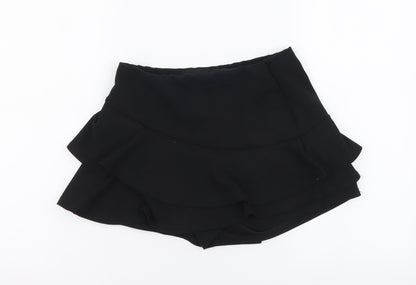 New Look Womens Black Polyester Cut-Off Shorts Size 6 L3 in Regular Drawstring