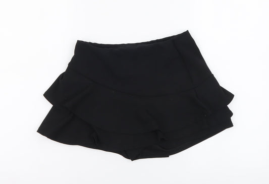 New Look Womens Black Polyester Cut-Off Shorts Size 6 L3 in Regular Drawstring