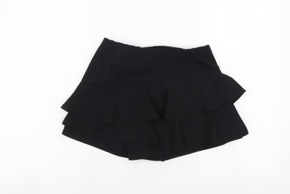 New Look Womens Black Polyester Cut-Off Shorts Size 6 L3 in Regular Drawstring