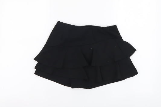 New Look Womens Black Polyester Cut-Off Shorts Size 6 L3 in Regular Drawstring
