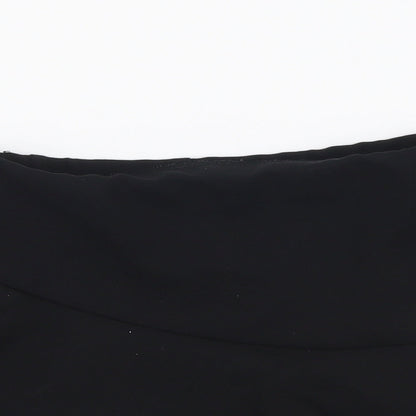 New Look Womens Black Polyester Cut-Off Shorts Size 6 L3 in Regular Drawstring