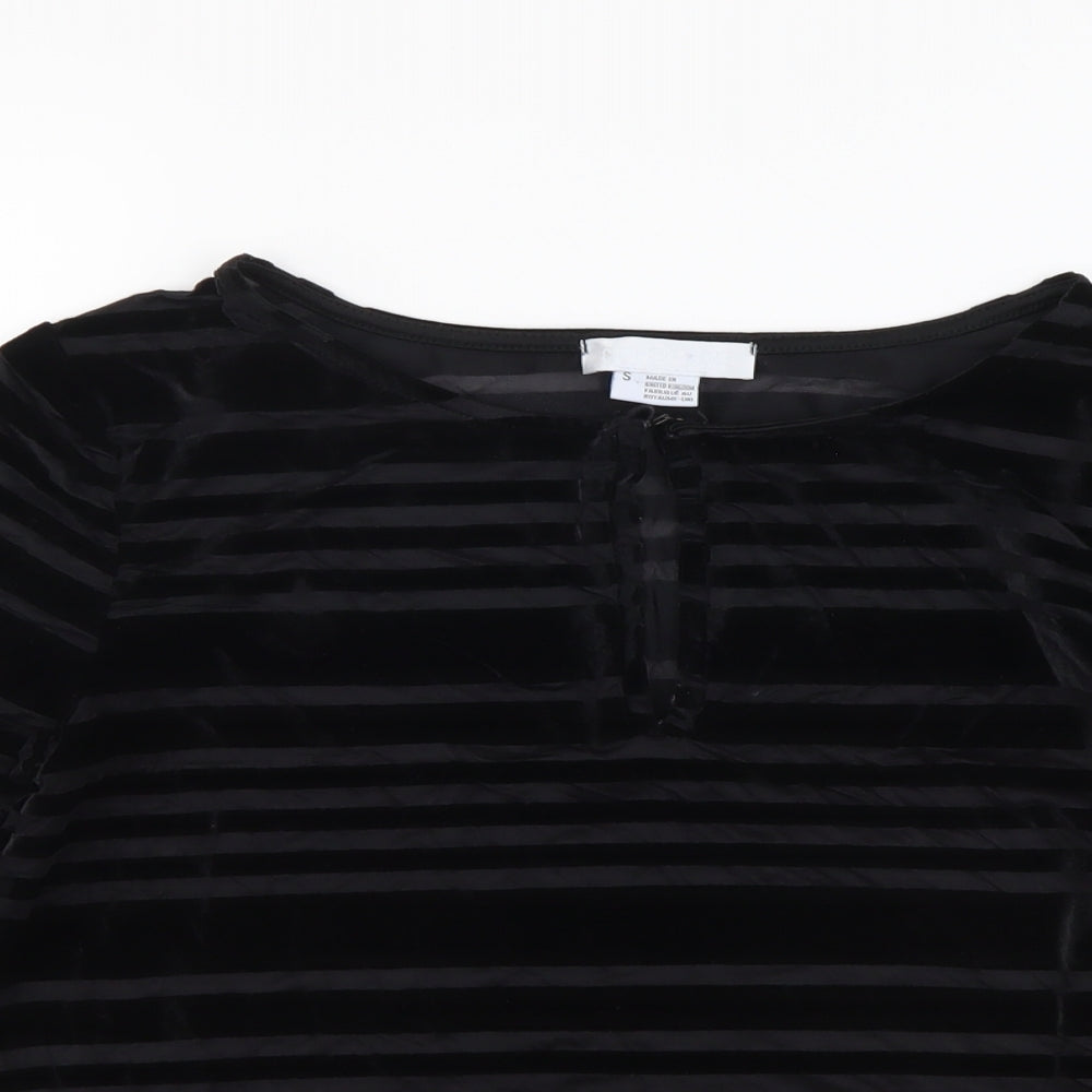 Womens UK Size S Cooperative Black Basic Blouse